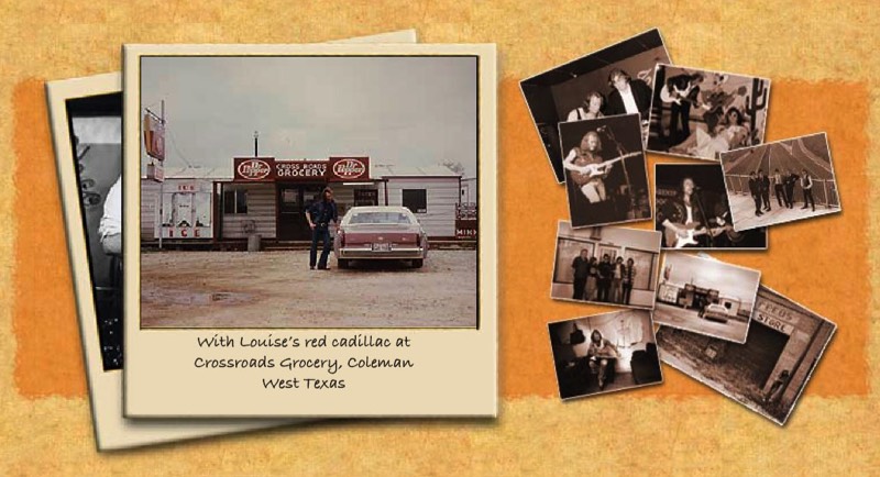With Louise’s red cadillac at Crossroads Grocery, Coleman West Texas